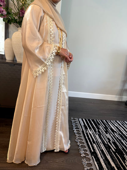 Layla Organza Abaya in Gold
