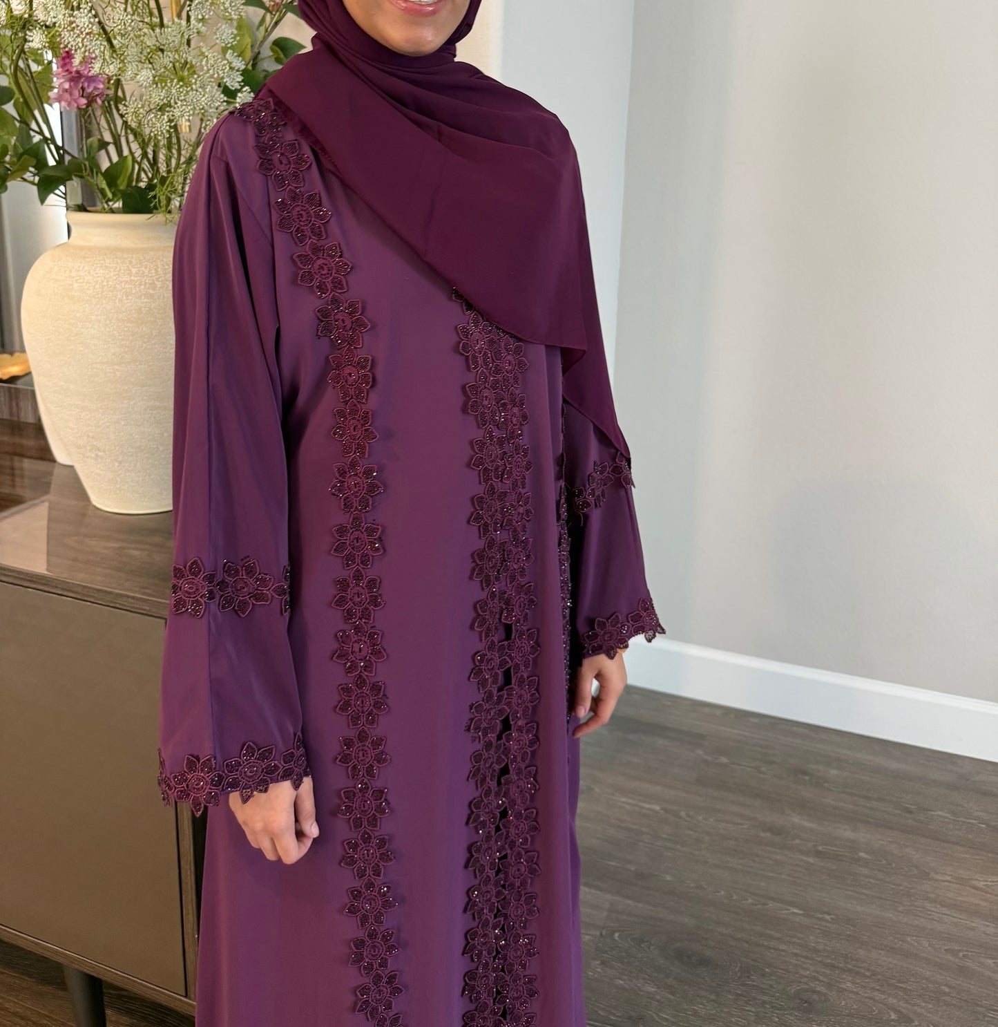 Amethyst Bloom Closed Abaya