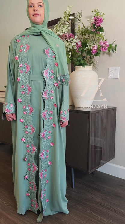 Aaliyah Floral Abaya